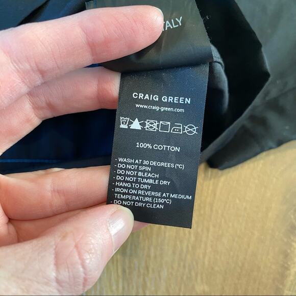 Craig Green Harness Detail Contrast Panel Shirt in Black and Blue - Picture 5 of 8